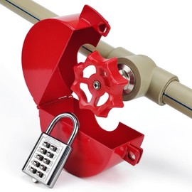 TEMEILI Water Spigot Lock,Outdoor Faucet Lock,Metal Hose Lock,Can be Used for Water Valve and Gate Valve, Prevent Water Theft and Waste,Easy to Install and Remove (Red)