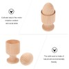 LATRAT Wooden Egg with Cup Egg Holder with Unfinished Wooden