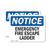 (2 Pack) Emergency Fire Escape Ladder OSHA Notice Sign 18