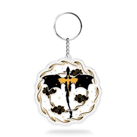 Fourth Wing Dragon Keychains 2 Inches Funny Bookish Fantasy Book Lover, Keychain for Keys, Handbags, Backpacks, Suitcases, Keyrings, Acrylic Material DIY Accessories Gifts for Friends Mom Dad