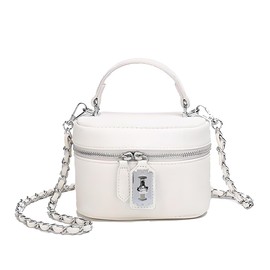 YXBQueen Crossbody Bag for Women Small Top-Handle Pouch Purse Designer Shoulder Handbag Luxury Leather Crossbody Purses (White)