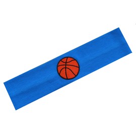 Cotton Basketball Patch Stretch Headband (Dark Turquoise)