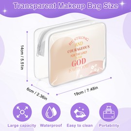 Sazuwu Bible Verse Gifts for Women Joshua 1 9 Clear Makeup Bag Cosmetic Organizer Inspirational Christian Gifts for Women Friendship Gifts for Christian Friends Religious Gifts for Baptism