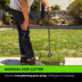 Yard Butler ISP-33 Sod Plugger - Ergonomic & Easy-to-Use Gardening Tool - for Zoysia, St. Augustine, Fescue, or Centipede Grass - Lawn Care with No Digging - Durable & Sturdy Sod Plugger