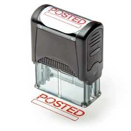 SIRDAS Self Inking Rubber Stamp, Refillable Red Ink Preinstalled - Posted - 1.4'' x 0.51'' X ( 35 x 8mm)