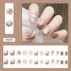 Glue on Nails Square Short Length, 24Pcs Full Cover Reusable