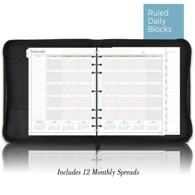 AT-A-GLANCE Genuine Leather Undated Starter Set, Folio Size, Black (038-0540-05)