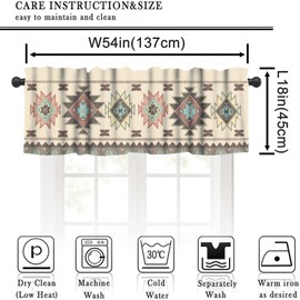 FengMingRui Retro Aztec Valances Curtains Southwestern Tribal Navajo Windows Curtain Valance for Kitchen Dining Room Canteens Home Decor One Panel 54x18inch