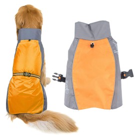Zunea Waterproof Dog Raincoats for Medium Large Dogs Lightweight Reflective Jacket Safty Coat Windproof Mesh Lined Vest Clothes Outdoor Hunting Hiking Apparel for Wet Days Orange 6XL