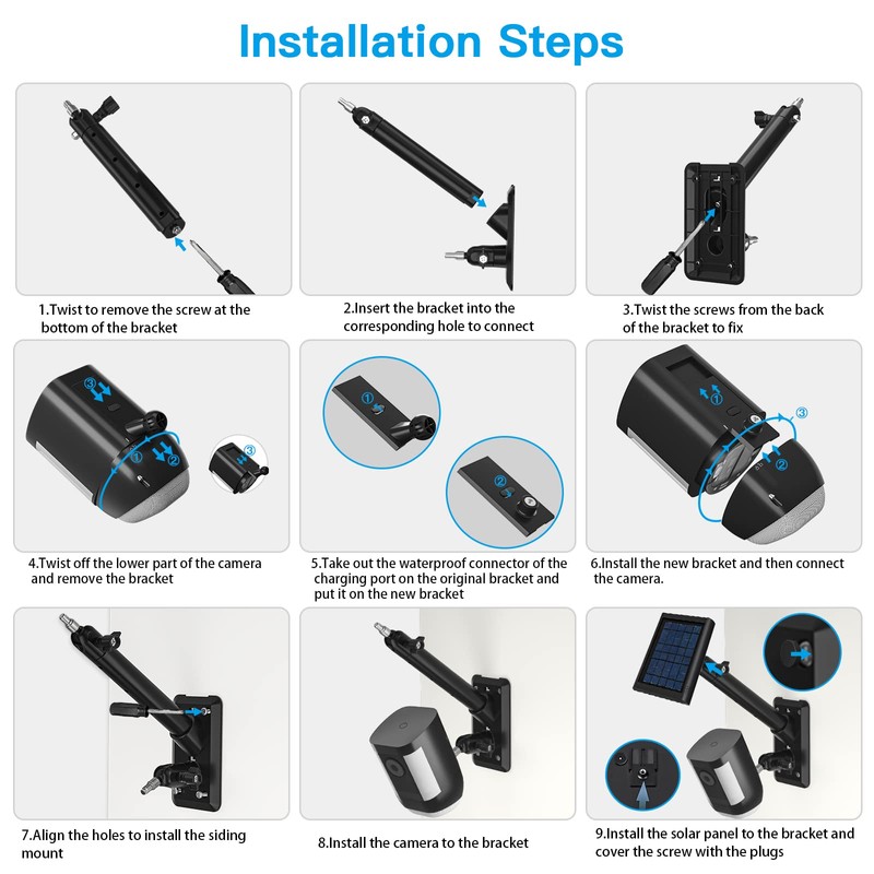 HOLACA 2-in-1 Wall Mount Bracket for Stick Up Cam Pro