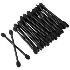 100 Pcs Eyeshadow Applicators, Disposable Dual Sides Eyeshadow Applicators Eye Sponge Applicators Professional Double Head Sponge Brushes for Women Makeup Black