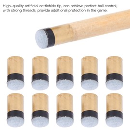 10pcs Billiards Cue Tips, Snooker Pool Cue Tips, Replacement Screw - on Brass Tips with Outlast Ferrules for Billiards (11MM)