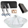 Genie Hands household hairdressing scissors set, 2 types of scissors + beauty cutter + sponge, 1 set / 지니핸즈 가정용 미용가위세트 가위2종+미용커트보+스펀지, 1세트