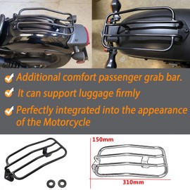 SHINKXMT Motorcycle Black Steel Rear Solo Seat Luggage Rack Shelf Carrier fit for Ho-nda Rebel CMX 500 CMX 300 CMX500 CMX300 2017 2018 2019 2020 2021 2022 2023