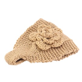 Qianmome Handmade Crochet Flower Headwrap Knit Headband Women Warmer Ear Wool Wide Turban Hairband Bandage