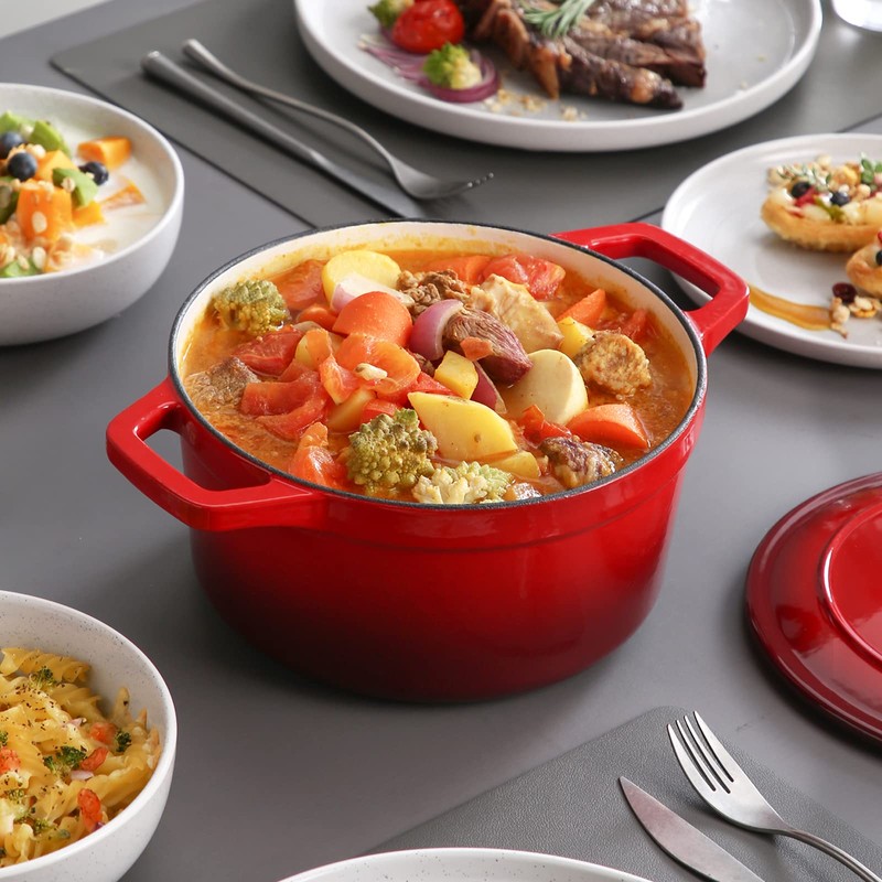 vancasso Enameled Cast Iron Dutch Oven with Lid, 3.5 QT