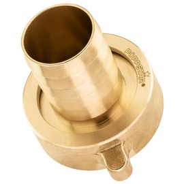 Poppstar Hose Connector 1 1/4 Inch Brass (Including Union Nut with Flat Seal) Hose Fitting 1 1/4 Inch Female Thread to Hose Nozzle 1 Inch (25 mm)