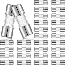 Christmas Light Fuses 125 Volt 5 Amp Fast Blow Glass Kit for LED Outdoor String Lights, 3.6 x 10 mm/ 0.14 x 0.39 Inch (30 Pieces)