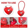 YAODHAOD 2 Pack Combination Lock, 3 Digit Heart Shaped Padlock