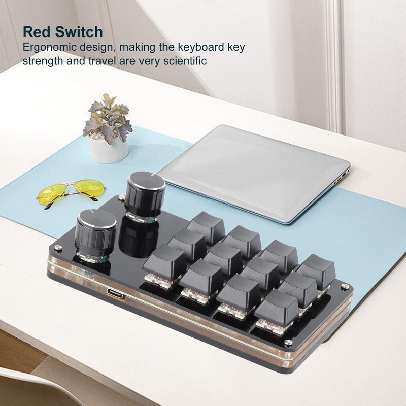 Red Switch Macro Keyboard Plug and Play Ergonomic Customized Knobs