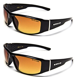 HD Anti-Glare Driving Glasses X-Loop 2 PACK, Black, 5.5W x 1.75H