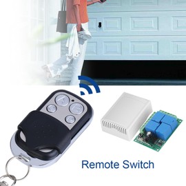 Wireless Remote Control for Garage Doors, 4 Channel 433 MHz DC12 V Relay Switch, Smart Home Control System with Transmitter and Receiver, 50 x 70 x 25 mm