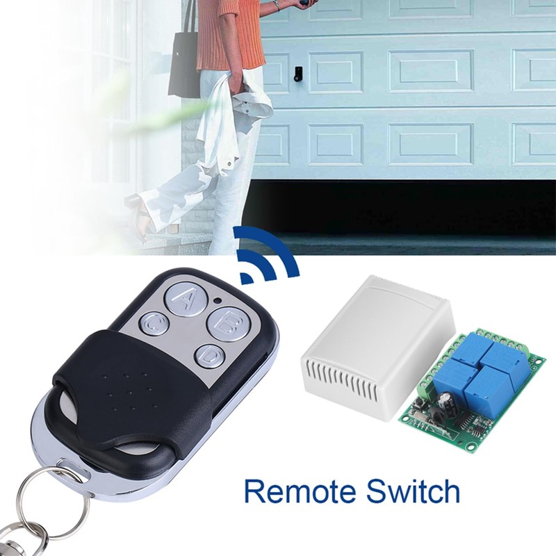 Wireless Remote Control for Garage Doors, 4 Channel 433 MHz