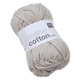 Rico Design Creative Cotton Aran 50 g Approx. 85 m Wool Cord Crochet Wool Crochet Craft Ball Silver Grey Silver Grey