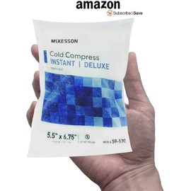 AMZ Medical Supply Case of 24 Instant Disposable Cold Packs Large 6.8 x 9. First Aid Cold Compress with Soft Cloth for Travel. Ice Packs for Minor Pain, Burns, strains, toothaches, or Insect Bites.
