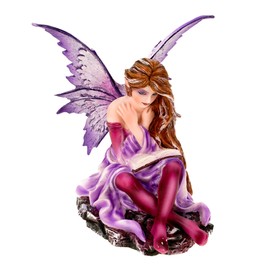 Joh. Vogler GmbH Little Fairy Litera Reads Book of Life 15 cm Figurine Sculpture Angel Fairy Elf Hand Painted