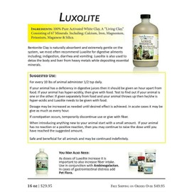 Vitality Science Luxolite Bentonite Clay for Pets | All Natural Anti Diarrhea for Dogs & Cats | Gas Relief for Dogs | Detox for Digestive & Immune Support for Dogs | Loose Stool Relief (Large)