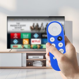 TOKERSE Remote Cover for Chromecast with Google TV HD 2022 / 4K 2020 Remote - Anti Slip Silicone Protective Case Skin Sleeve for Chromecast with Google TV Voice Remote Control - Dark Blue