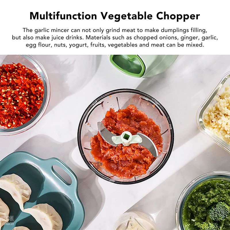 Manual Meat Grinder, Hand Vegetable Chopper with 900ml Container Box,