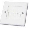electrosmart White Single Gang Brushplate with White Brushes/Brush Strip Wallplate/Wall