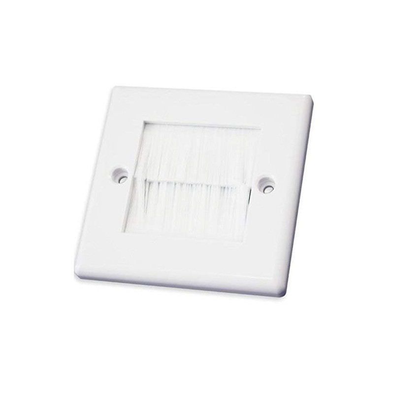 electrosmart White Single Gang Brushplate with White Brushes/Brush Strip Wallplate/Wall