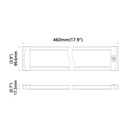 Raycharm RV Camper Cabin Ceiling Interior LED Light Fixture 18.1" x 3.9", 4000K Natural-White Even Diffused Beam, High Light-Output Low Ampere Draw, 12V/24V DC, On/Off Touch-Activated Switch, 1-Pack