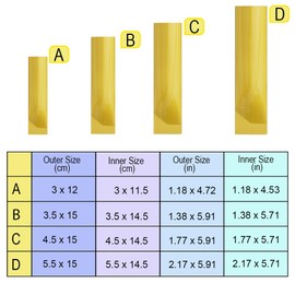 4CP 4.5x15 CM Smell Proof Mylar Bags, Aluminum Foil Pouches for Food Packaing,Self Seal Mylar Bag Small Business,Nunt, Powder, Gold