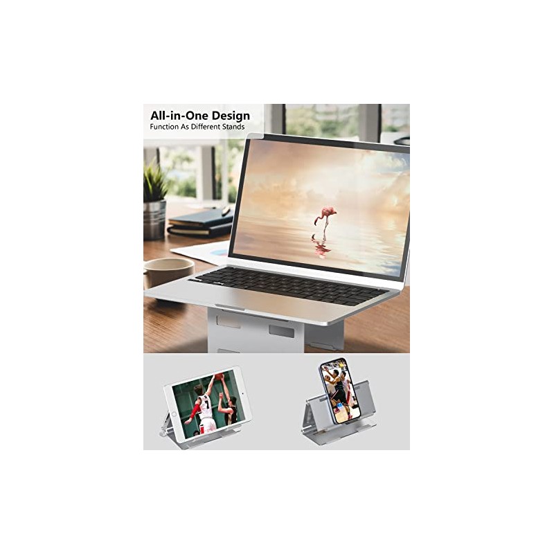 PHOCAR Soporte Multidispositivo 3 en 1, Base de Aluminio para