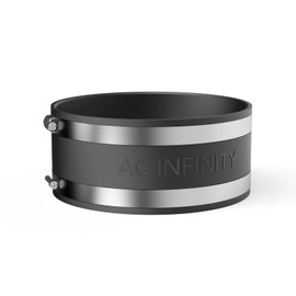 AC Infinity Noise Reduction Clamp 6-Inch, Duct Coupler with Stainless Steel Clamps, Flexible Rubber Coupling for Inline Fans and Carbon Filters in Growing and HVAC