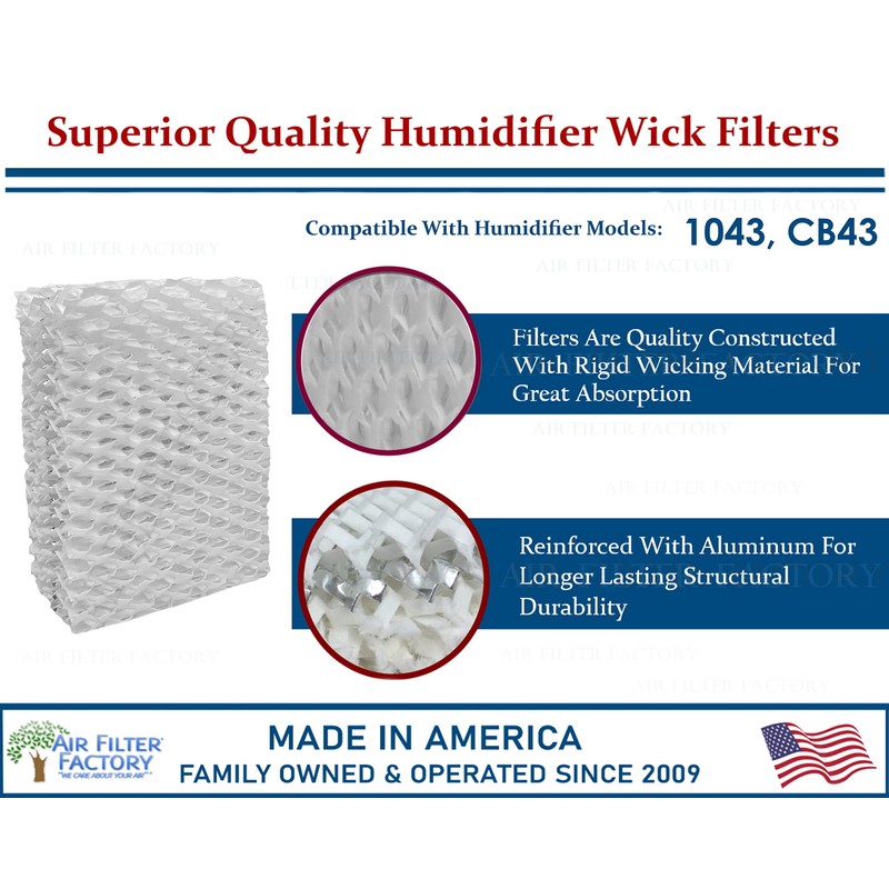 Air Filter Factory Replacement For AIRCARE, Essick, Bemis 1043, CB43