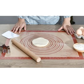 SUPER KITCHEN Beech Wood Rolling Pin, Rolling Pin, Perfect Baking Accessories, Rolling Pin for Fondant, Pizza, Cookie, Pasta Dough, Shortcrust Dough (30 x 3 cm)