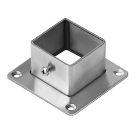 eoere 8 PCS 1-1/4" Square Post Flange Base, Metal Floor Deck Rail Systems for 1-1/4" x 1-1/4" Fence or Deck Mount Post Fittings