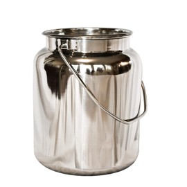 10 Qt Stainless Steel Milk Can Tote. Solid & Seamless, Easy Carry