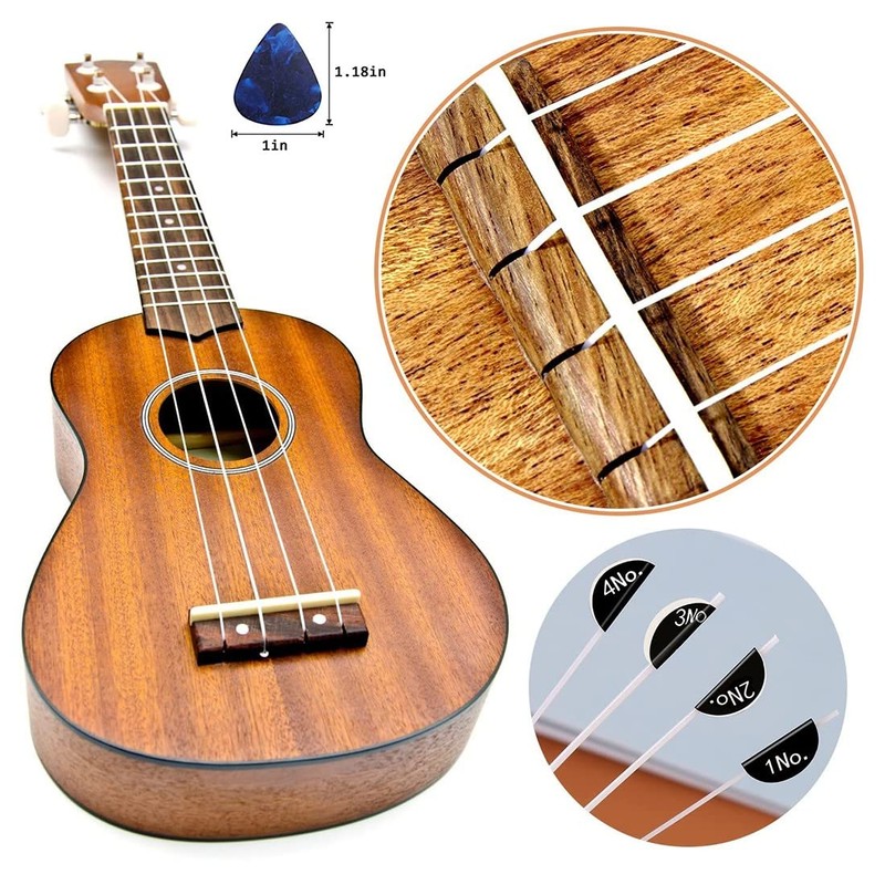 2 Sets White Nylon Ukulele Strings with Picks 4 Strings
