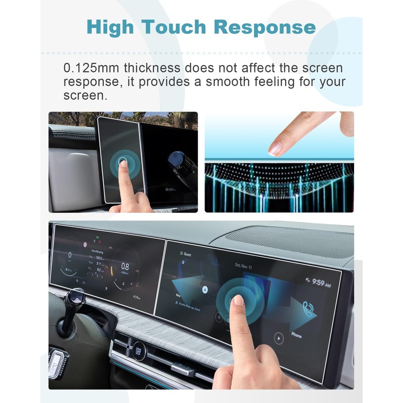 CDEFG 8PCS 2024 2025 Santa Fe Screen Protector for 2024