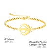 Khanda Symbol Bracelet for Women Stainless Steel Sikhism Pendant Adjustable