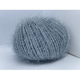 Sparkle Soft - Ice Yarns Metallic Lurex Nylon Eyelash Yarn 50gr (1.76ounces) 140m (153 Yards) Grey, Grey, Sparkle