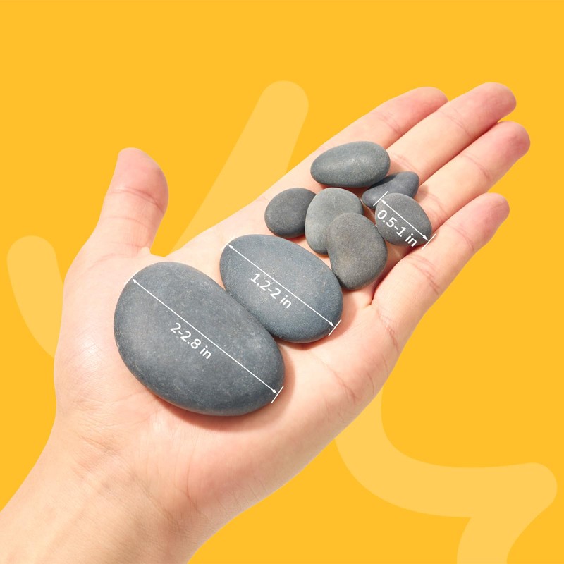 Simetufy 60 Pcs Rocks for Painting, 50Pcs 0.5-1'' & 5pcs