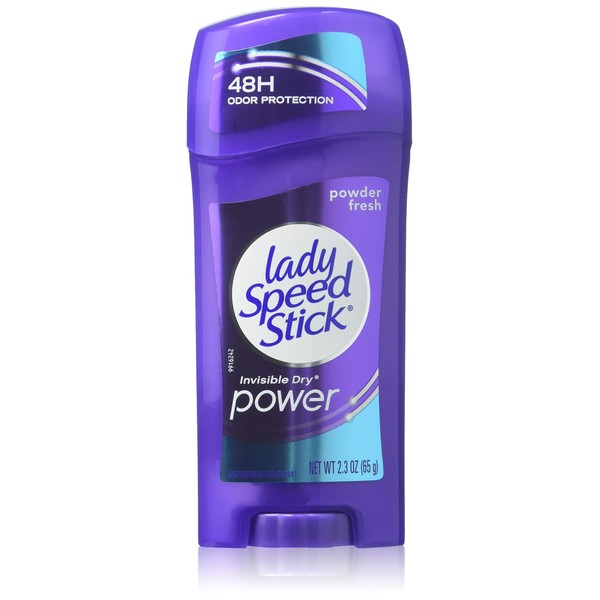 Lady Speed Stick Deodorant 2.3 Ounce Powder Fresh Invisi Dry (68ml) (2 Pack)