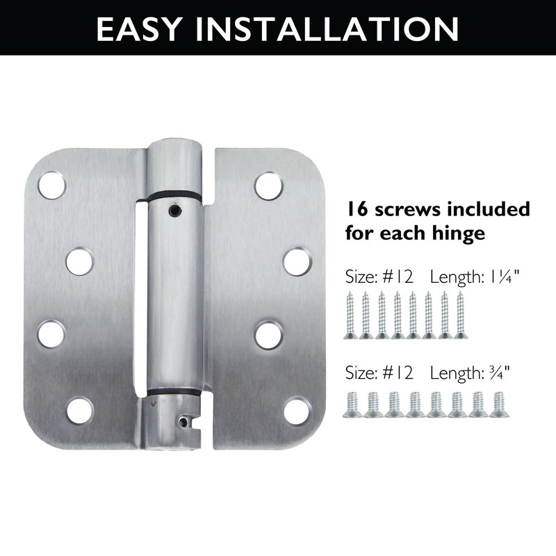 Design House Self Closing Interior/Exterior Door Hinges, 4 Inch x